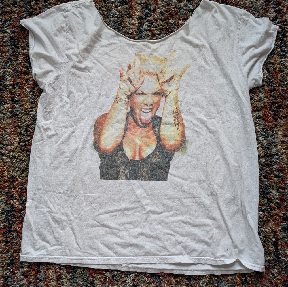 Pink Oversixed Tshirt With Cut Neckline
